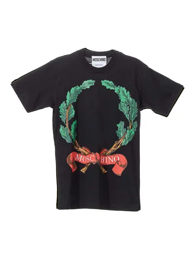 Moschino Tshirt Allori In Black