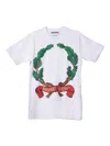 Moschino T-shirt In Organic Jersey Laurel Crown In White