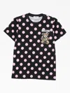 Moschino Graphic Print Polka Dot Crew Neck Top In Black