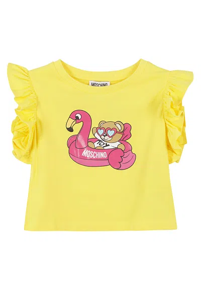 Moschino Kids' Tshirt In Cyber Yellow