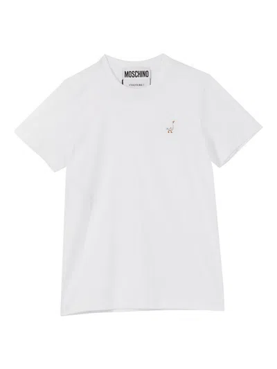 Moschino Tshirt Goose Luisa Embroidery In White