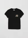 Moschino Kids'  Teddy Bear Cotton T-shirt In Black