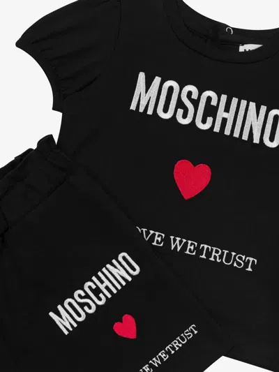 Moschino T-shirt Shorts Set In Black