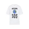 Moschino Graphic Print Crew Neck Short Sleeves Top In White