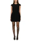 Moschino Fitted Knee-length Dress Cap Sleeves In Black