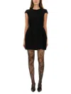 Moschino Fitted Knee-length Dress Cap Sleeves In Black