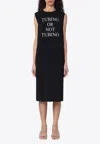 Moschino Tubino Or Not Tubino Print Dress In Black
