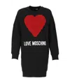 Moschino Tulle Heart Sweatshirt Dress In Black