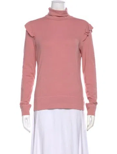 Pre-owned Moschino Turtleneck Long Sleeve Top In Pink