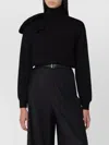 Moschino Turtleneck Sweater Featuring Floral Embellishment In Black