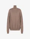 Moschino Turtleneck Sweater In Wool Golden M In Dove
