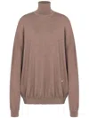 Moschino Turtleneck Sweater In Wool Golden M In Nude & Neutrals