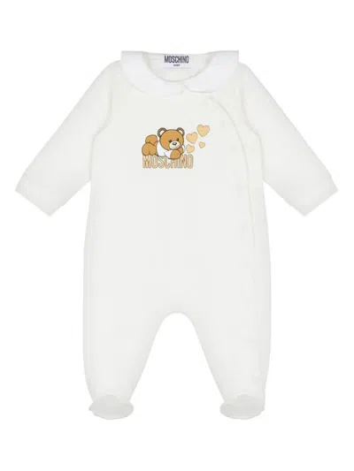 Moschino Babies' Tutina Con Logo In White