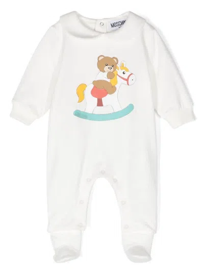 Moschino Babies' Tutina Con Stampa In White