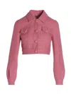 Moschino Roman Stud Cropped Tweed Jacket In 205