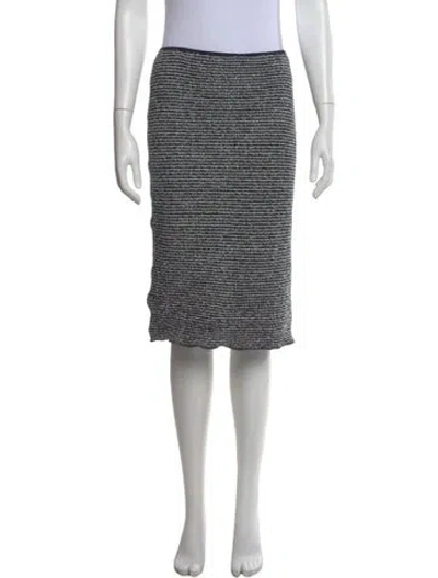 Pre-owned Moschino Tweed Pattern Midi Length Skirt In Blue