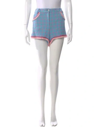 Pre-owned Moschino Tweed Pattern Mini Shorts In Pink
