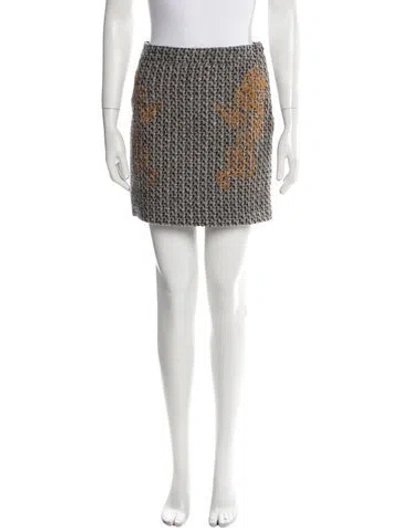 Pre-owned Moschino Tweed Pattern Mini Skirt In Black