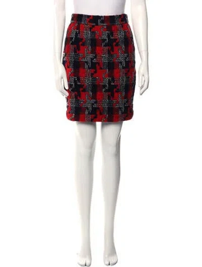 Pre-owned Moschino Tweed Pattern Mini Skirt In Red