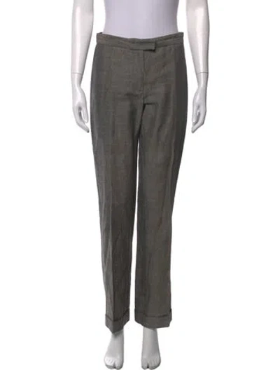 Pre-owned Moschino Tweed Pattern Straight Leg Pants In Grey