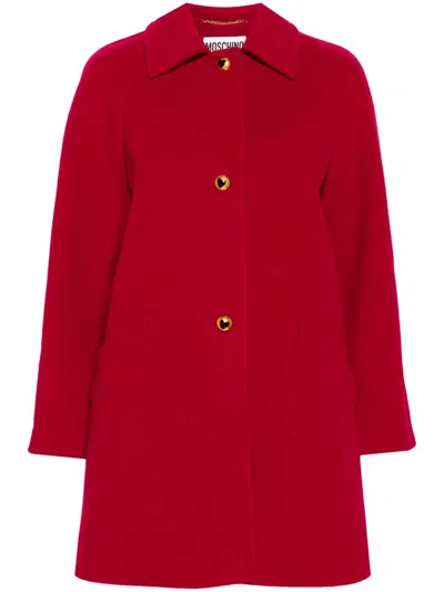 Moschino Twill Coat In Pink