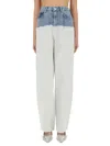 Moschino Two-colour Jeans In White