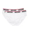 Moschino Logo Waistband Briefs In White