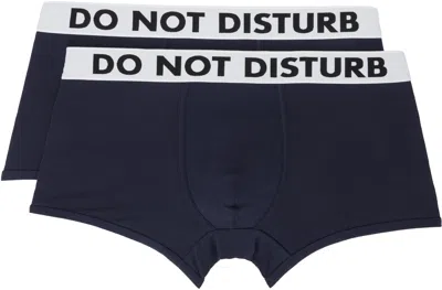 Moschino Two-pack Navy Trunk Boxer Briefs In Blue