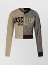 Moschino Two-tone Cashmere Blend Sweater In Brown