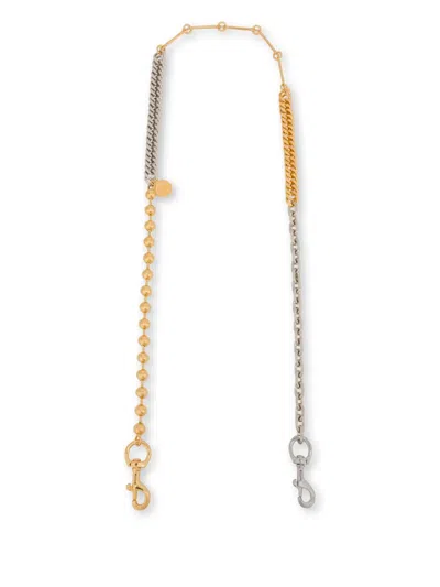 Moschino Two-tone Chain Strap In Gold