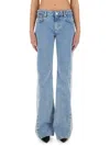 Moschino Two-tone Flared Denim Jeans