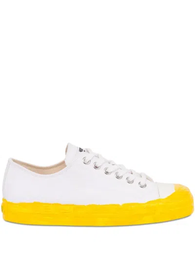 Moschino Two-tone Lace-up Sneakers In White