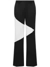 Moschino Two-tone Straight-leg Trousers In Black