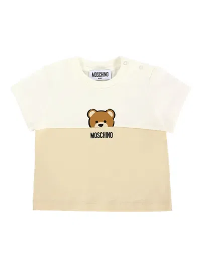 Moschino Babies' Two-tone T-shirt In Neutral