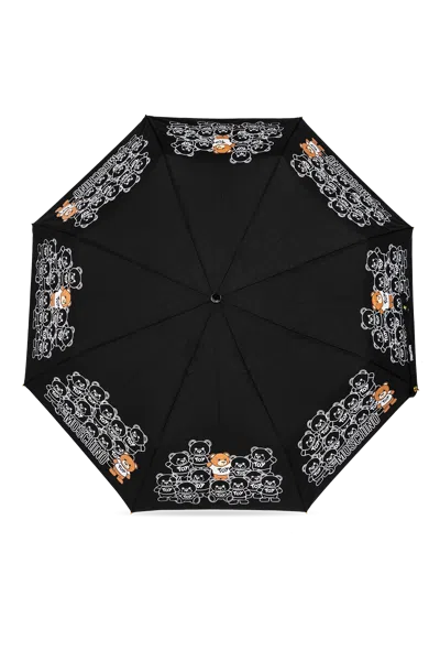 Moschino Umbrella With Logo In Black