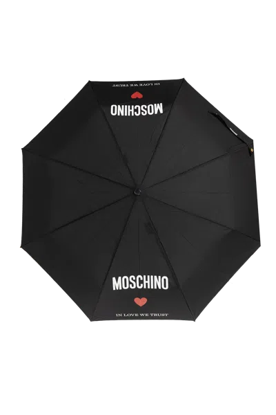 Moschino Umbrella With Logo In Black