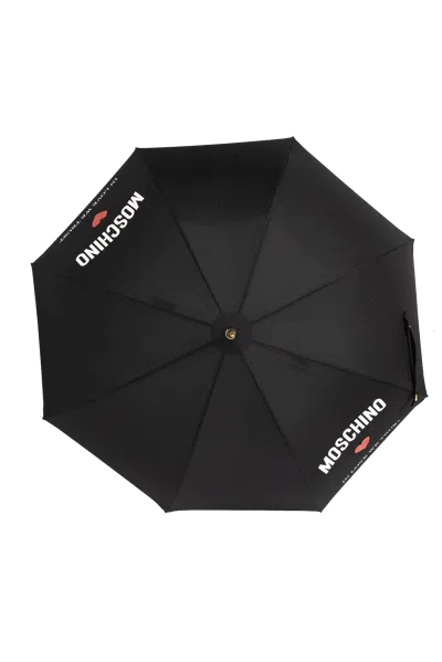 Moschino Umbrella With Logo In Black