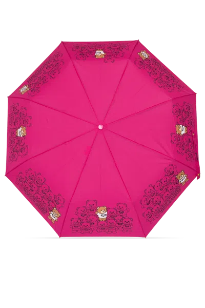 Moschino Umbrella With Logo In Pink