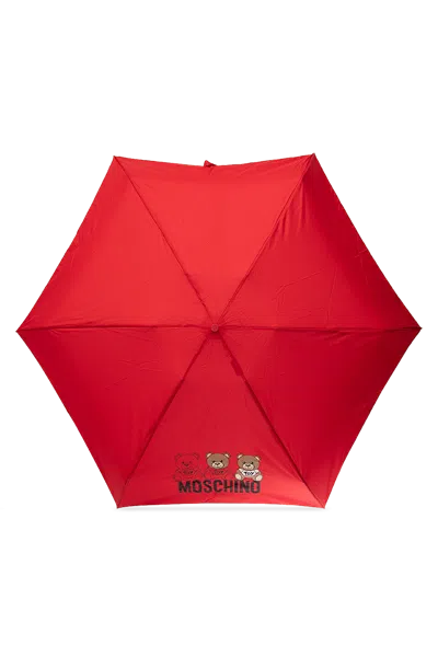 Moschino Umbrella With Logo In Red