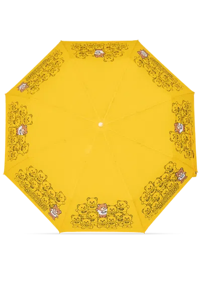 Moschino Teddy Bear-print Umbrella In Yellow