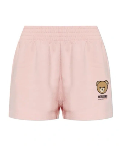 Moschino Underbear Logo Shorts In Pink