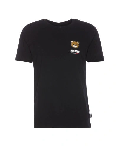 Moschino Underbear Logo T-shirt In Black