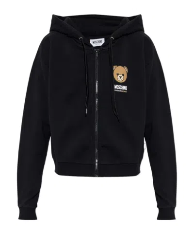 Moschino Long-sleeved Sweatshirt In Black