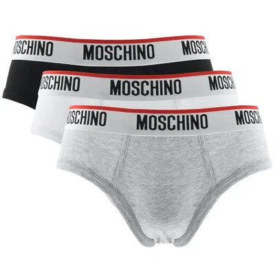 Moschino Underwear 3 Pack Briefs In Grey
