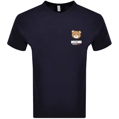 Moschino Underwear Bear Logo T Shirt Blue