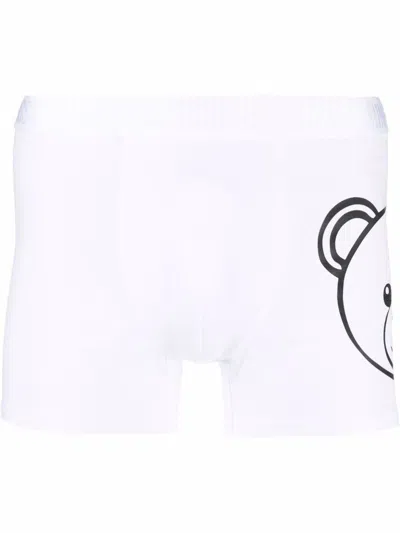 Moschino Underwear Bear Print Boxers In White