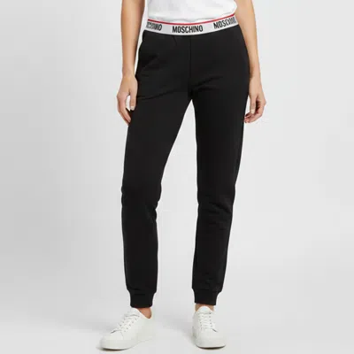 Pre-owned Moschino Underwear Black Logo Tape Jersey Joggers M