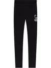 Moschino Underwear Black Stretch Cotton Leggins With Logo In Black