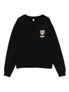 Moschino Underwear Black Teddy Bear Cotton Sweatshirt  In Black