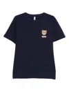 Moschino Underwear Cotton Short-sleeved T-shirt With Logo In Blue
